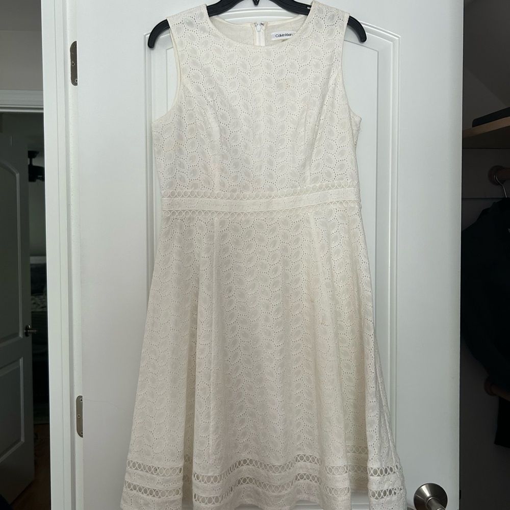 Calvin Klein Ivory Lace Dress